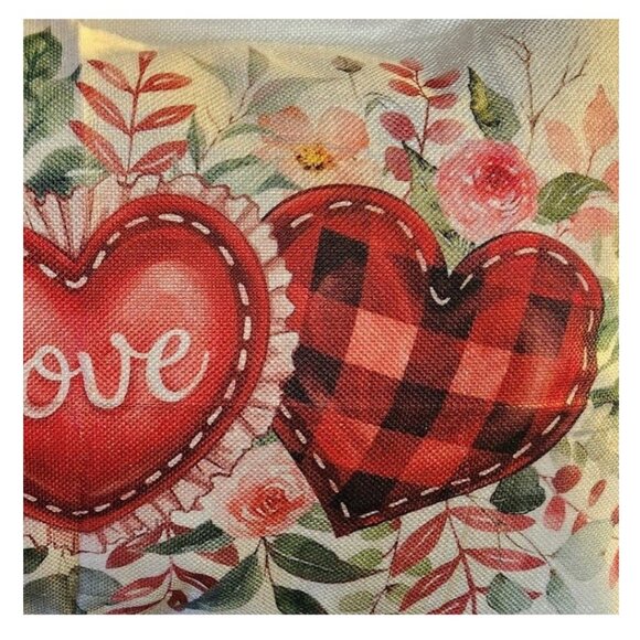 Valentines Day Throw Pillow Cover Decorative Accent Case Floral Heart Decor - Picture 5 of 9